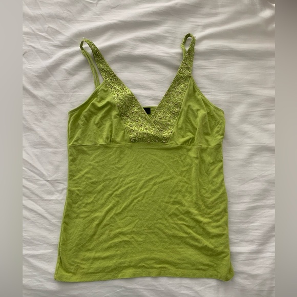 Y2K embellished green tank top - Picture 1 of 4